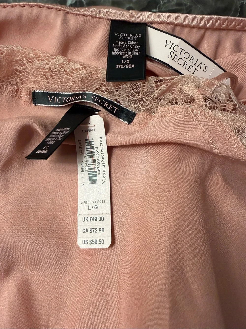 Victoria's Secret Satin Lace Chemise and Briefs in Dusty Pink - Picture 6 of 6